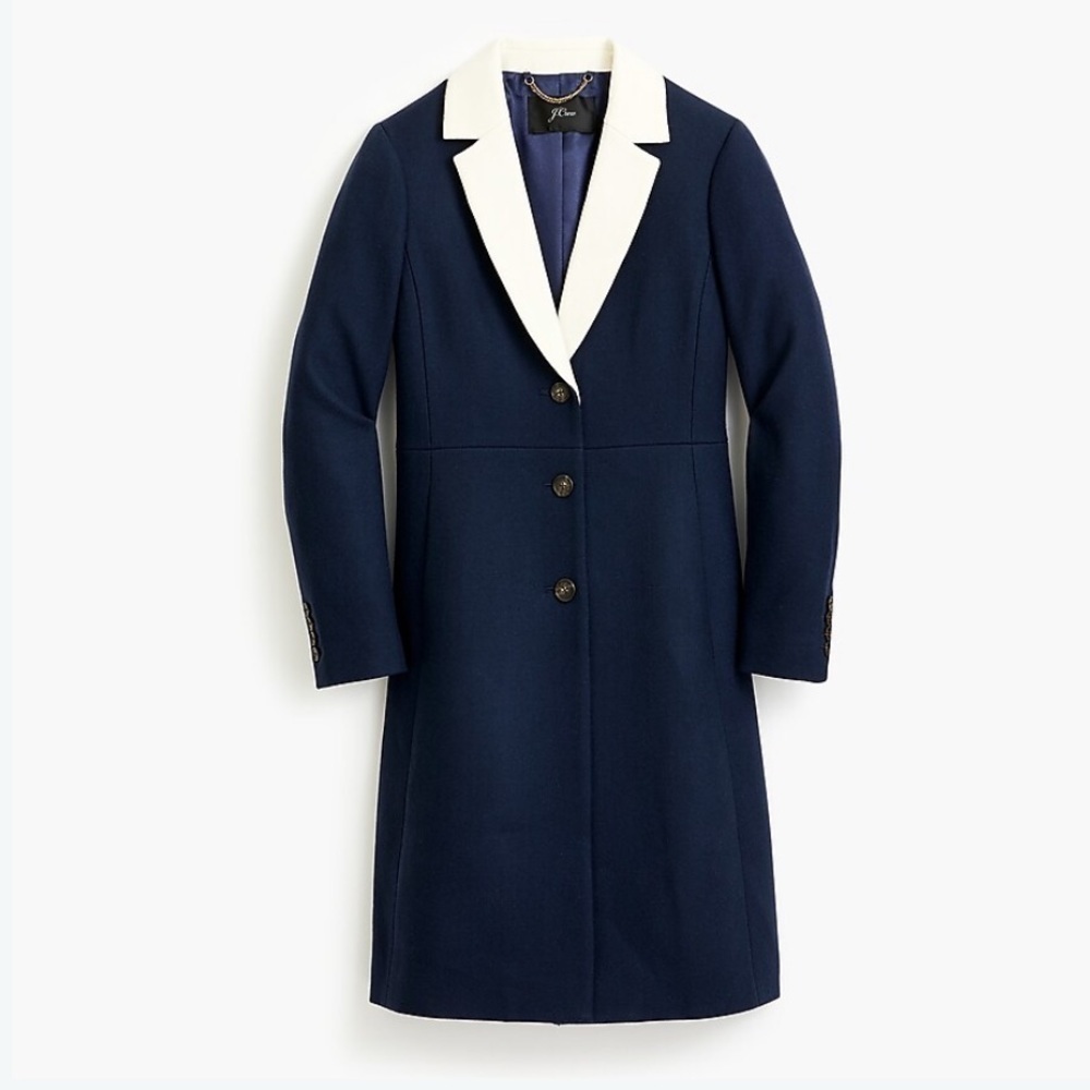 J Crew Topcoat Contrast Label Double Serge Wool - Picture 12 of 12